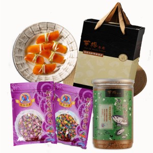 【華得水產】頂級東港三寶4包禮盒組(鮪魚鬆+碳烤一口吃烏魚子4兩+碳烤魷魚絲+鮪魚糖)
